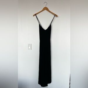 Aritzia Wilfred Black Spaghetti Strap Double Lined Summer Maxi Dress Size Small